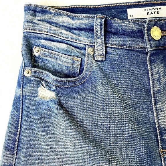 DYNDMN Kate Skinny Jeans Womens size 25 Distressed Stretch Denim Blue Jeans - Picture 5 of 11